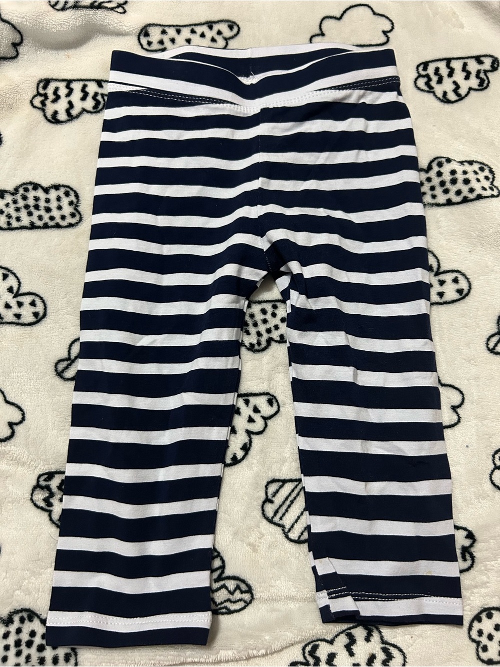 Navy and White Striped Leggings